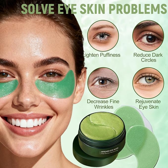 Eakroo 60 PCS Avocado Under Eye Patches, Eye Masks - Image 3