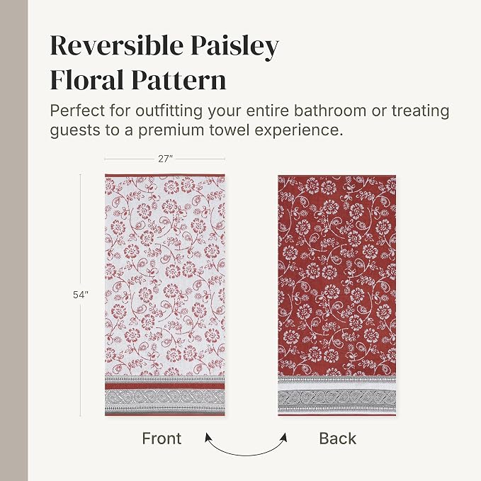 Modern Threads Floral Trail 6-Piece 100% Cotton Towel Set – Reversible Yarn - Image 6
