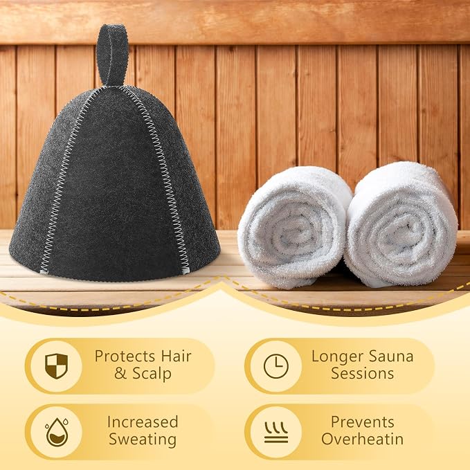 JaGely Sauna Hat for Men Women Sauna Hat Vaporarium Cap Russian Banya Cap for - Image 3