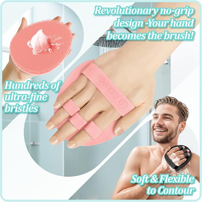 Silicone Bath Gloves 2PCS, 360° Anti-Slip Silicone Body Scrubber - Image 5
