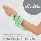 4 Pairs Exfoliating Gloves, 100% Nylon, Dual Texture Body Scrub - Image 2
