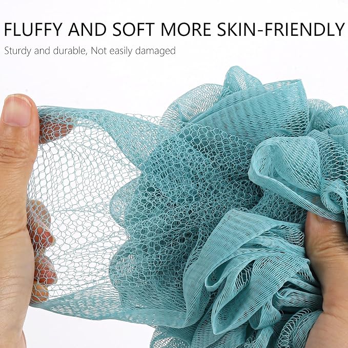 BTYMS 75g/Pc Large Loofah Bath Sponge, XL Exfoliating Puffs Shower Scrunchies - Image 4