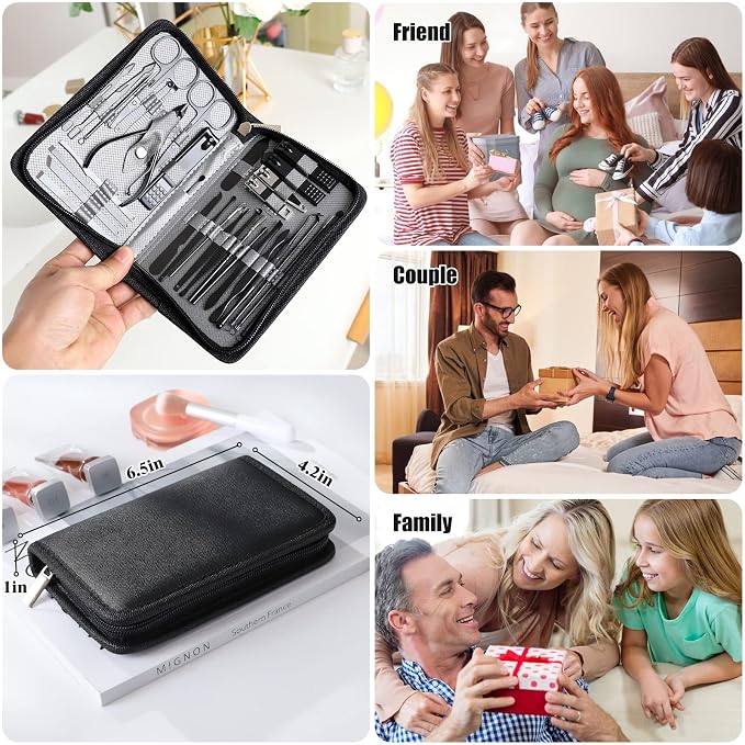 Manicure Set Pedicure Kit Womens Nail Clippers Set 32 in 1 Professional - Image 6