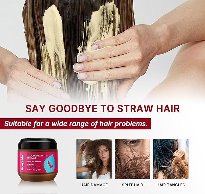 Collagen Shea Butter Hair Mask Deep Repair Conditioning Collagen Shea Butter - Image 5