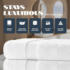 White Classic Luxury Bath Towels Set of 4 Large - Image 5