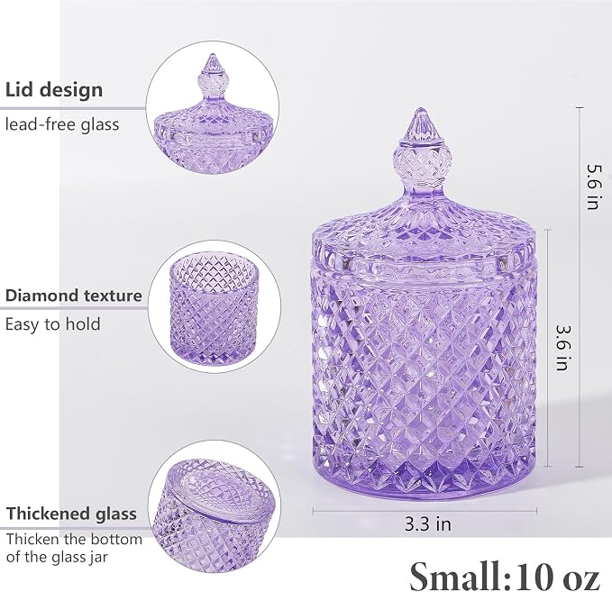 2 Pack Qtip Holder Thick Glass Apothecary Jars - Image 3
