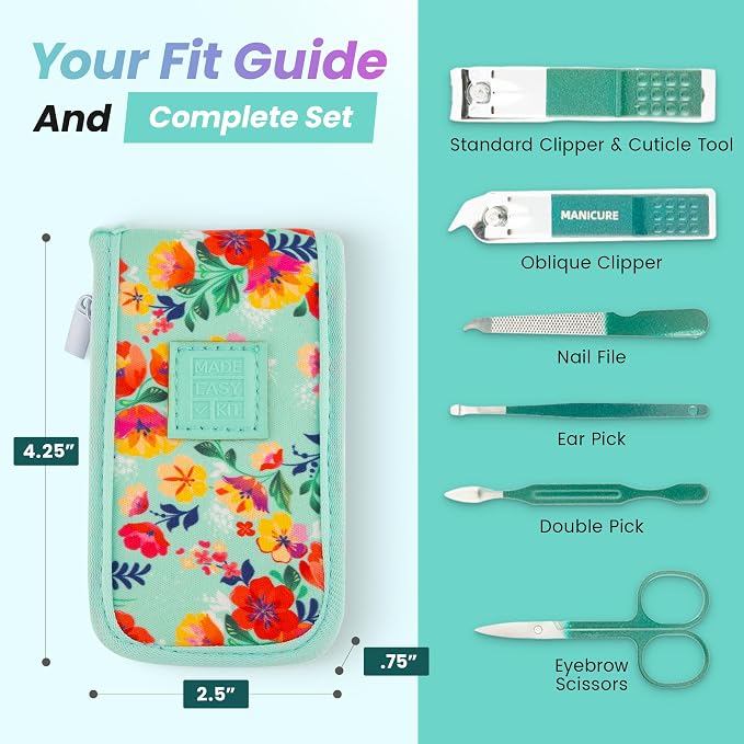 Made Easy Kit Nail Clipper Set – 7-Piece Portable Manicure & Grooming Kit - Image 3