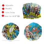 Shower Cap for Women Reusable Waterproof Shower Hat Adjustable Double Layer - Image 3
