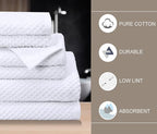 COTTON CRAFT Waffle 6 Piece Towel Set - Image 3