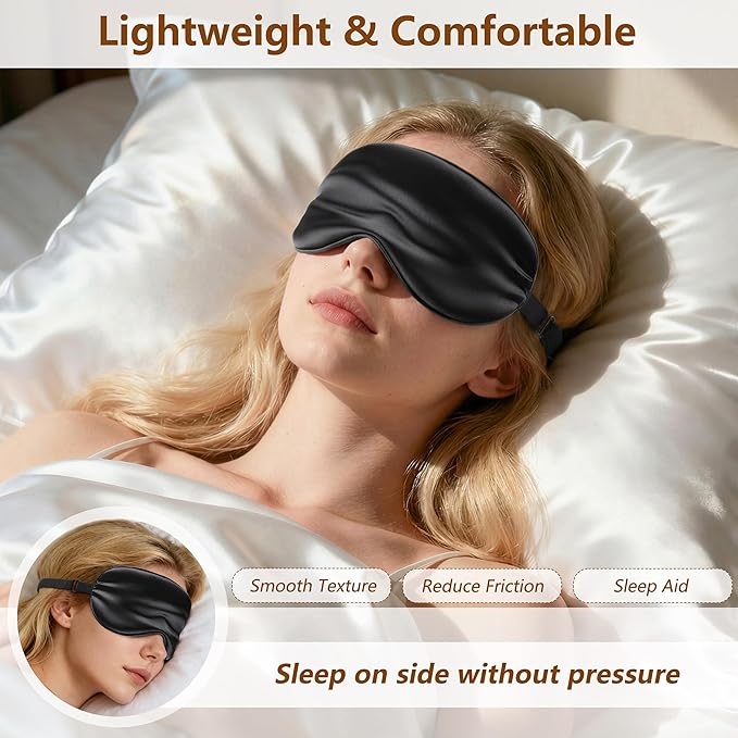 Sleep Mask Silk Eye Mask for Men Sleeping Mask, Adjustable Elastic Strap for - Image 2