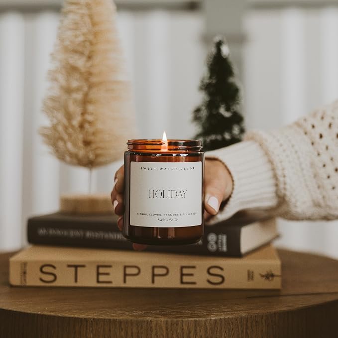 Sweet Water Decor Holiday Candle | Cloves, and Sandalwood Festive Christmas - Image 2