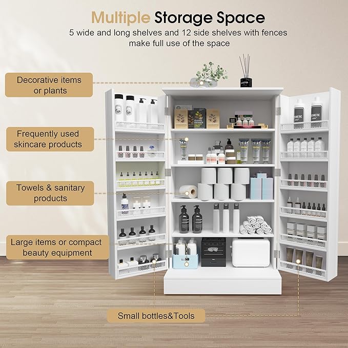 BarberPub Storage Cabinet, Adjustable Shelves, - Image 4