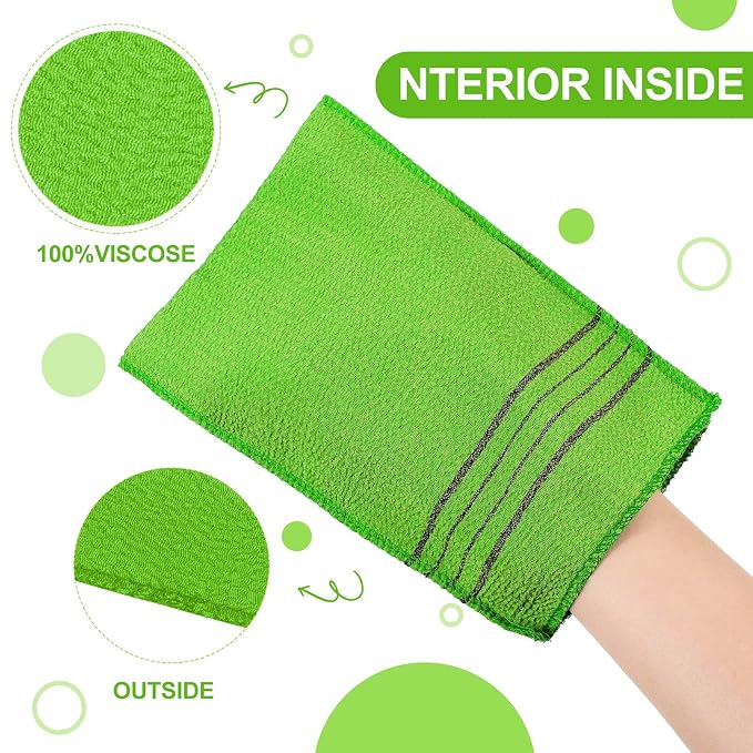 Tatuo 12 Pieces Korean Exfoliating Mitt Glove Italy Towel Body Skin Scrubber - Image 5