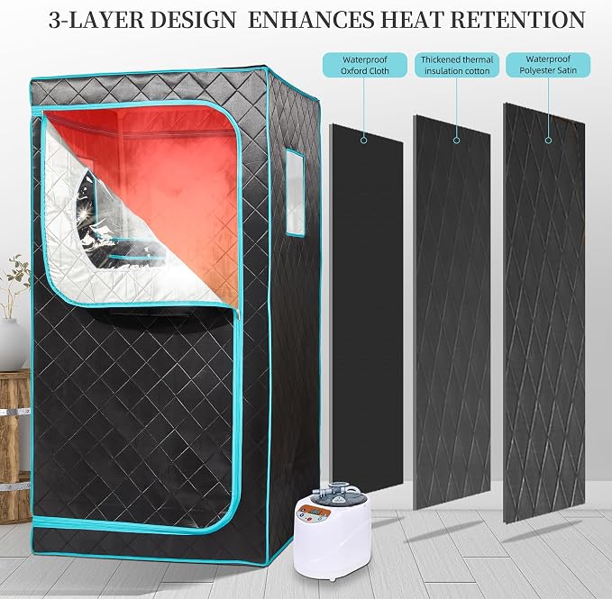 Portable Steam Sauna– Red Light Therapy Home Sauna Tent - Image 5