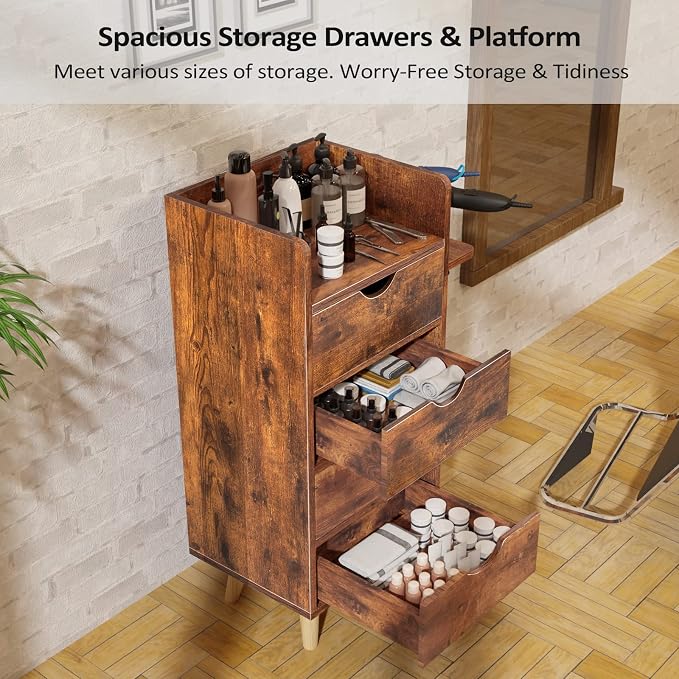 OmySalon 4 -Layer Salon Station Storage Cabinet, Beauty Barber Styling Stations - Image 7