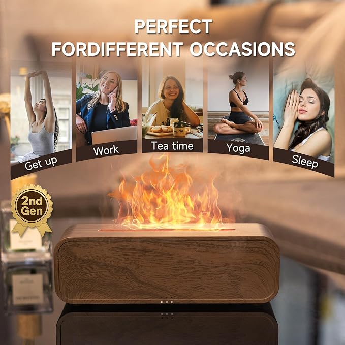 TMEHM Sound Reactive Flame Air Diffuser Humidifier, 7 Colors Aromatherapy - Image 8