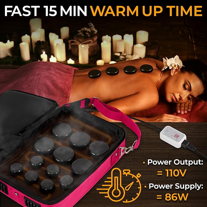 SereneLife Portable Massage Stone Warmer Set - Image 3