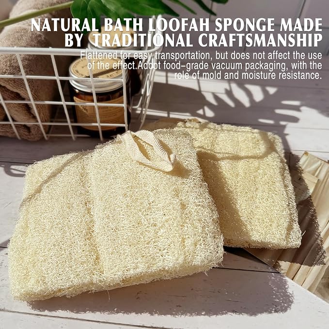 Natural Shower Loofah Sponge, Bath Exfoliating Loofa Body Scrubber, Soft and - Image 6