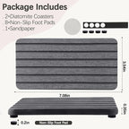 NiuYichee 2 PCS Water Absorbent diatomite Coasters, 7.1" x 3.5" Water Absorbing - Image 5