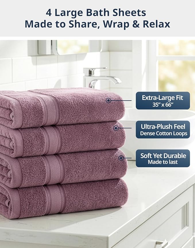LANE LINEN 100% Cotton Bath Sheets - Image 4