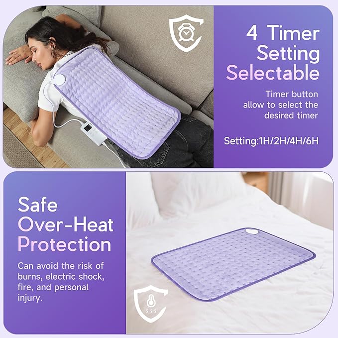Heating Pad for Period Cramps, Heating Pad for Back/Neck/Shoulder Muscle Pain - Image 6