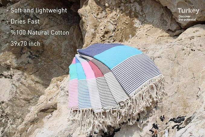 Cerberus Turkish Beach Towel Peshtemal Blanket -%100 Cotton Pestemal Towel - Image 5
