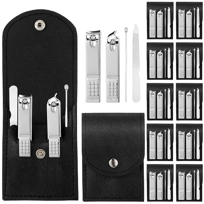 Geosar 12 Sets Manicure Set Bulk Nail Clippers Pedicure Kit Stainless Steel by Geosar