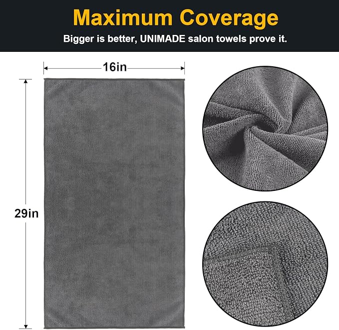UNIMADE Salon Towels 24 Pack, Super Soft Microfiber Gym Towels, Highly - Image 2