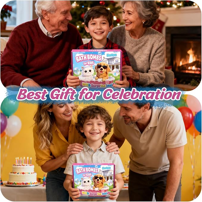 Kids Bath Bombs with Surprise Inside, Dog & Cat Toys Pretend Playset, Bubble - Image 7