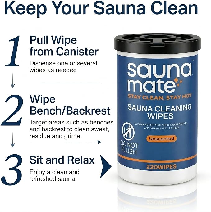 Sauna Cleaning Wipes, Unscented Disposable Sauna Wipes, Cleans Sweat, Oil & - Image 5