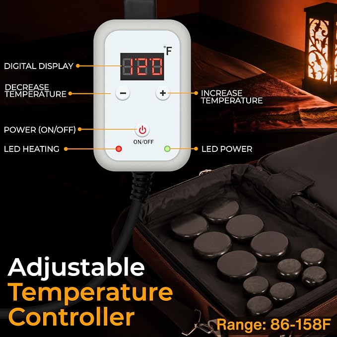 SereneLife Portable Massage Stone Warmer Set - Image 2