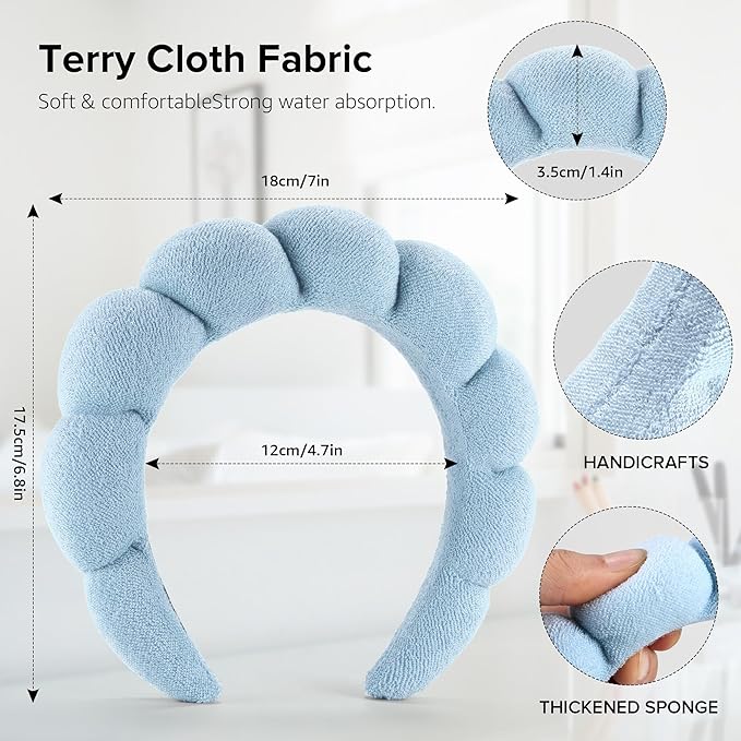 Ztomine Face Wash Headband, Puffy Makeup Headbands - Image 5