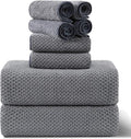 8-Piece Gray Bath Towel Set, 2 Extra Large Bath Towel Sheets, 2 Hand Towels and by Smuge