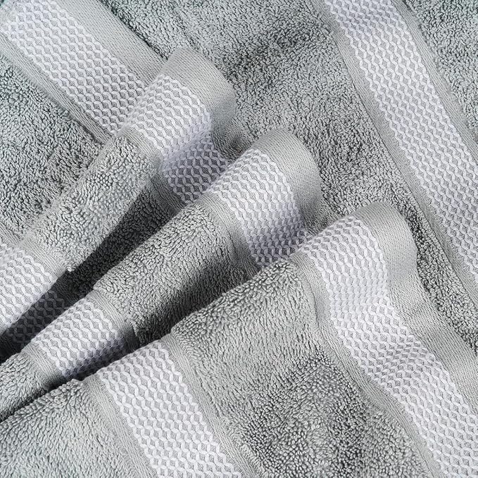 CASA COPENHAGEN Solitaire 4Pcs 100% Egyptian Cotton Large Designer Towels Gift - Image 4