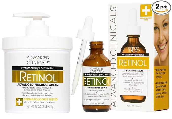 Advanced Clinicals Retinol Body Lotion + Retinol Serum 2PC Skincare Set by AdvancedClinicals