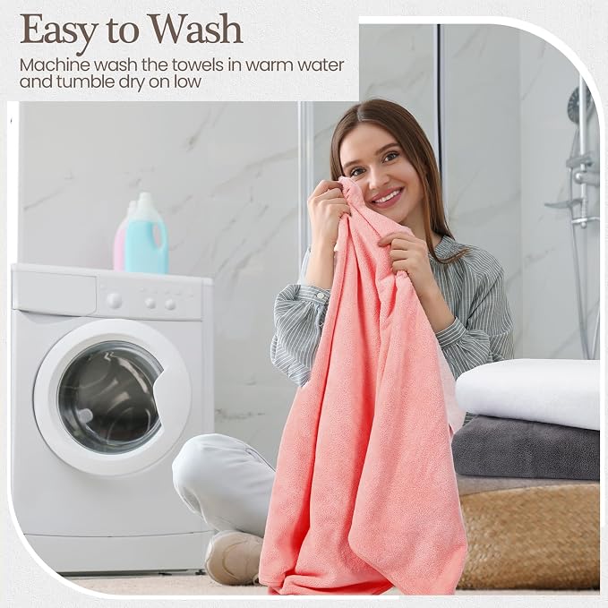 VitalCozy Set of 6 Large Bath Towels - Image 7