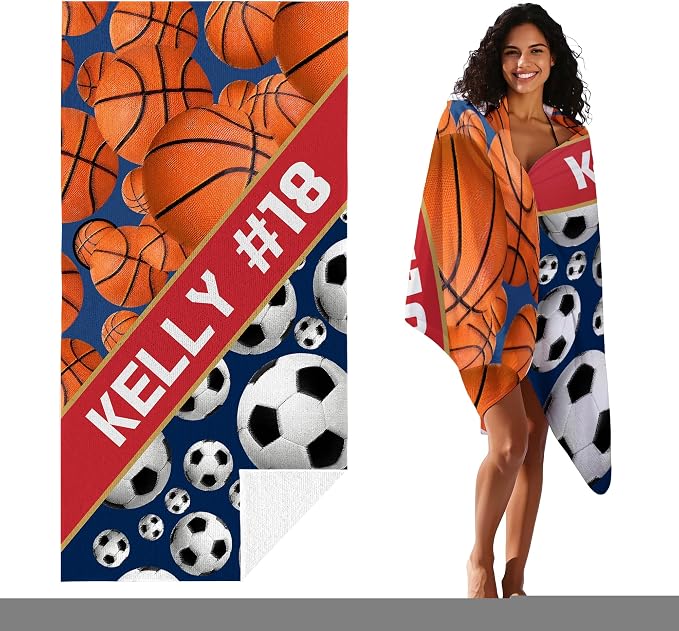 Personalized Beach Towel With Name, Custom Beach Towel with Text, Customized - Image 3