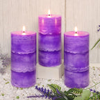 3" x 6" Handmade Pillar Candles Lavender Scented Purple Decorative Candles - Image 6
