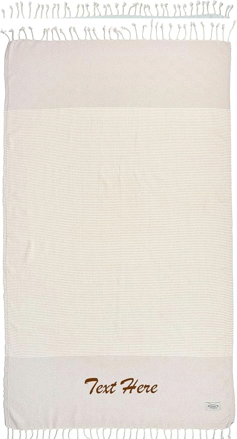 Personalized Embroidered Beach Towel | Throw Blanket, Easy Carry, Sand Free by LA%60HAMMAMFINELIVING