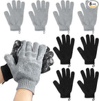 Exfoliating Gloves for Big Hands 8Pack- Lengthened and Large Double-Sided by Alotpower