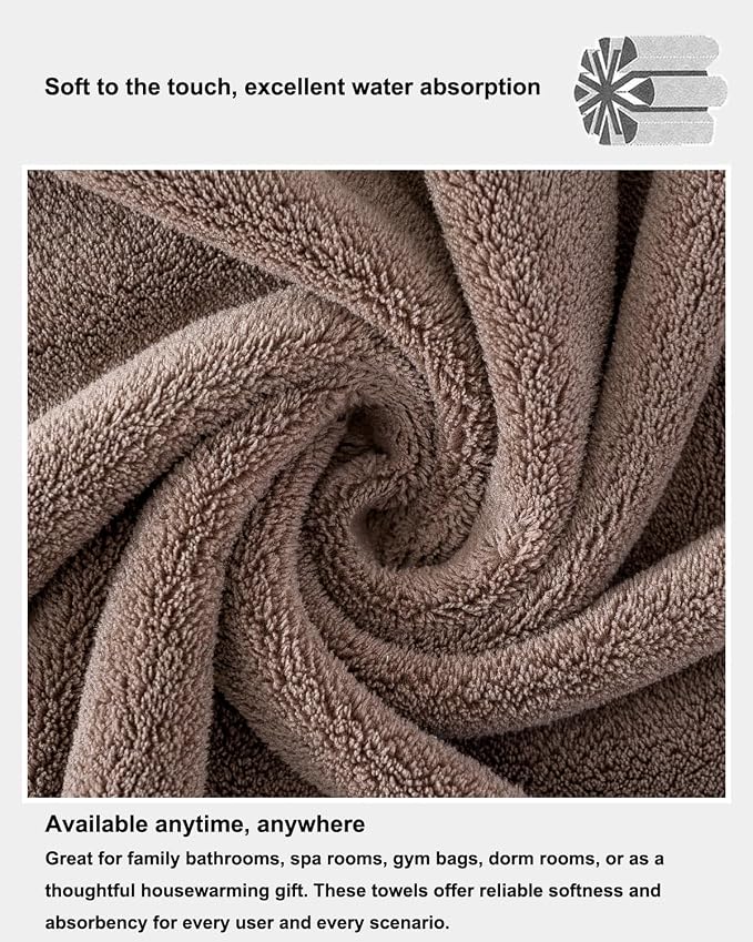 sakano 4-Piece Bath Towel Set, Quick-Dry Absorbent Lint Free & Launder Soft - Image 4