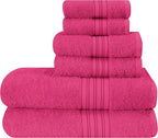 BOUTIQUO 6 Pack Cotton Towel Set, Contains 2 Bath Towels 28x55 inch, 2 Hand by BOUTIQUO
