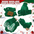 48 Pcs Red and Green Exfoliating Gloves Shower Gloves Bulk Christmas Stocking - Image 4