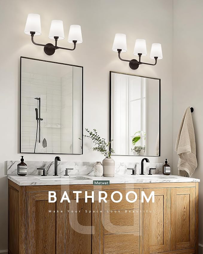 Bathroom Light Fixtures, 3-Light Oil Rubbed Bronze Vanity Lights - Image 4