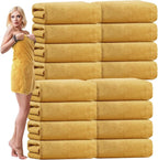 SmoothNovelty 16 Pack Microfiber Bath Towels Bulk 27'' x 60'' Oversized Beach by SmoothNovelty