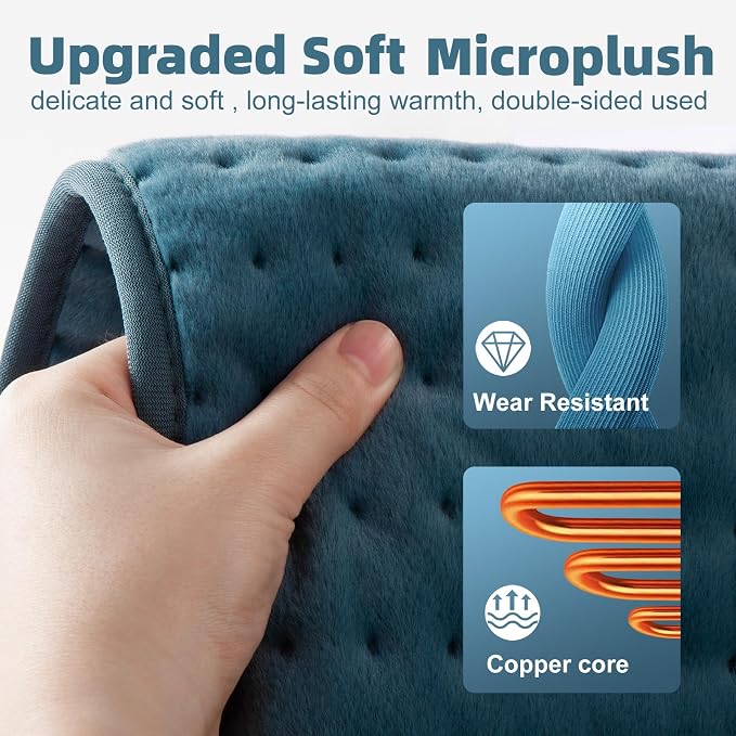 17x33 Heating Pad for Pain Relief | Ultra-Soft Microplush Fabric | 6 Adjustable - Image 5