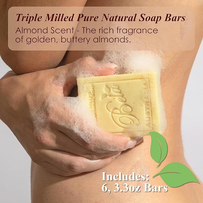 BELA Almond Soap 3.3 oz Pack of 6, French Triple Milled - Image 2