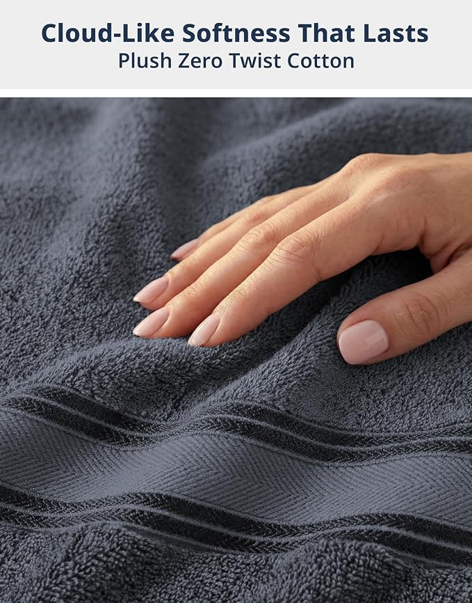 LANE LINEN 100% Cotton 4 Pack Bath Towels Set - Image 4