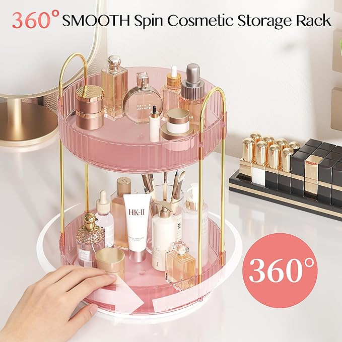 Rotating Makeup Organizer Countertop, Skincare Organizers, Spinning Perfume - Image 5
