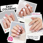 UNA GELLA Extra Short Square Oval Nail Tips 216pcs Pre-shaped Half Matte Square - Image 2